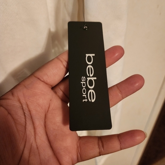 Bebe Neon Lites Logo Pullover Hoodie Sz 2X White Thumbholes NWT(2 tiny blk dots) - Picture 7 of 13